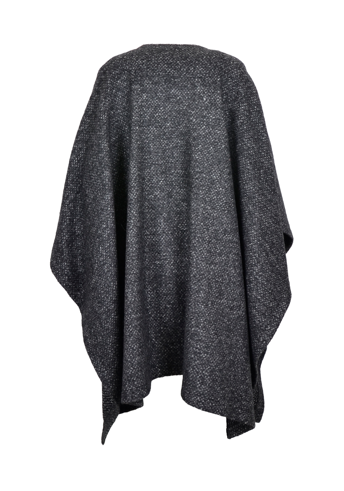 Wool Poncho Overcoat – Dark Grey Speckle