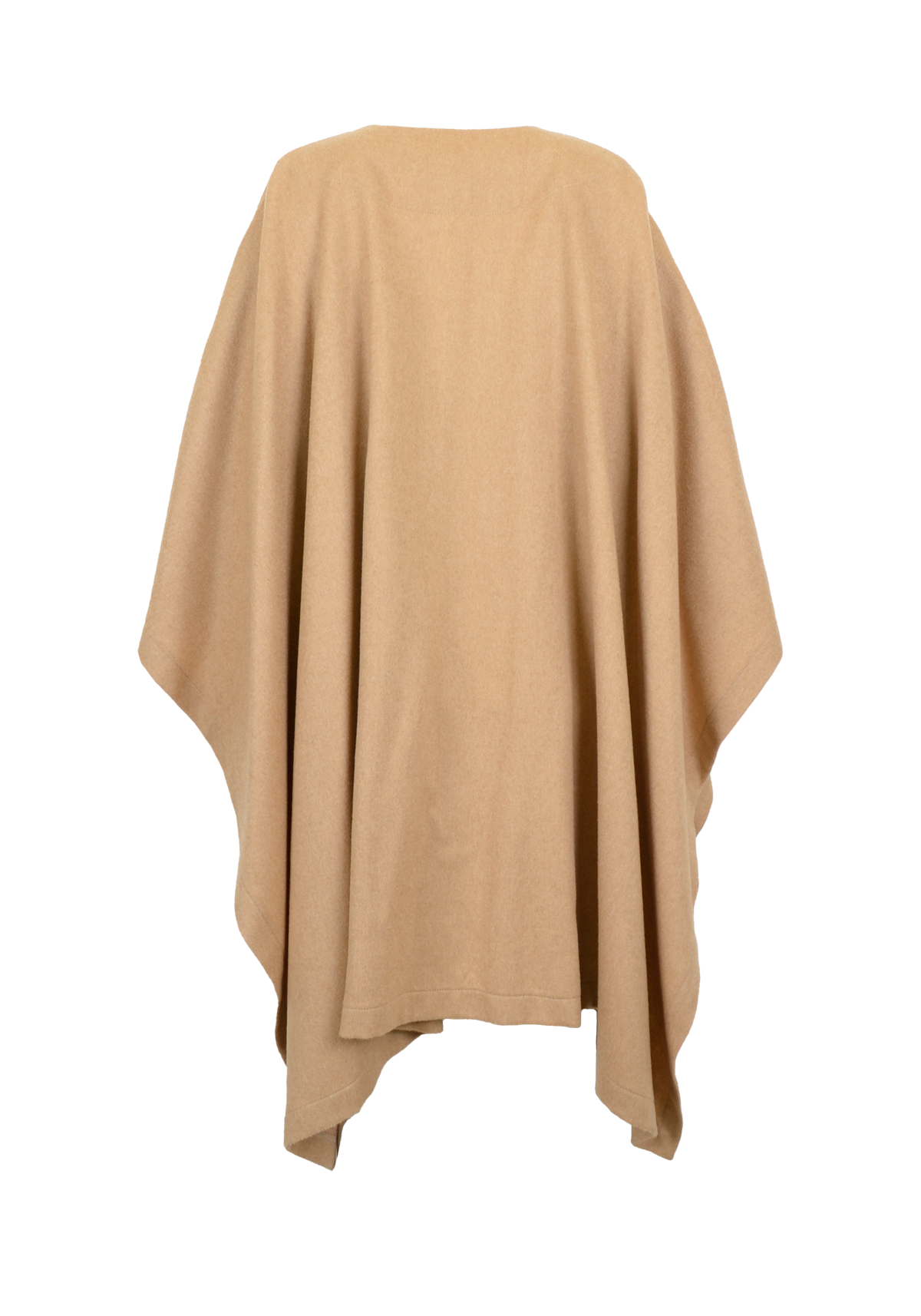Contrast Cashmere Poncho Overcoat – Camel Beige