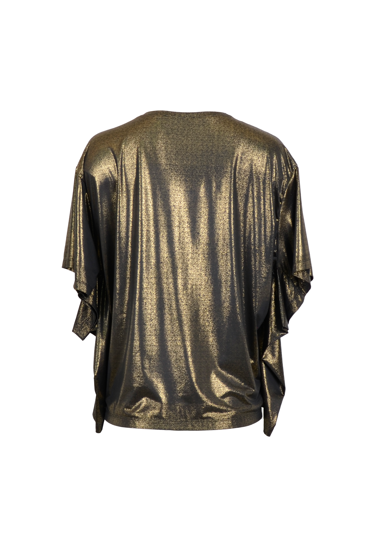 Signature butterfly sleeve top in Metallic Gold Jersey