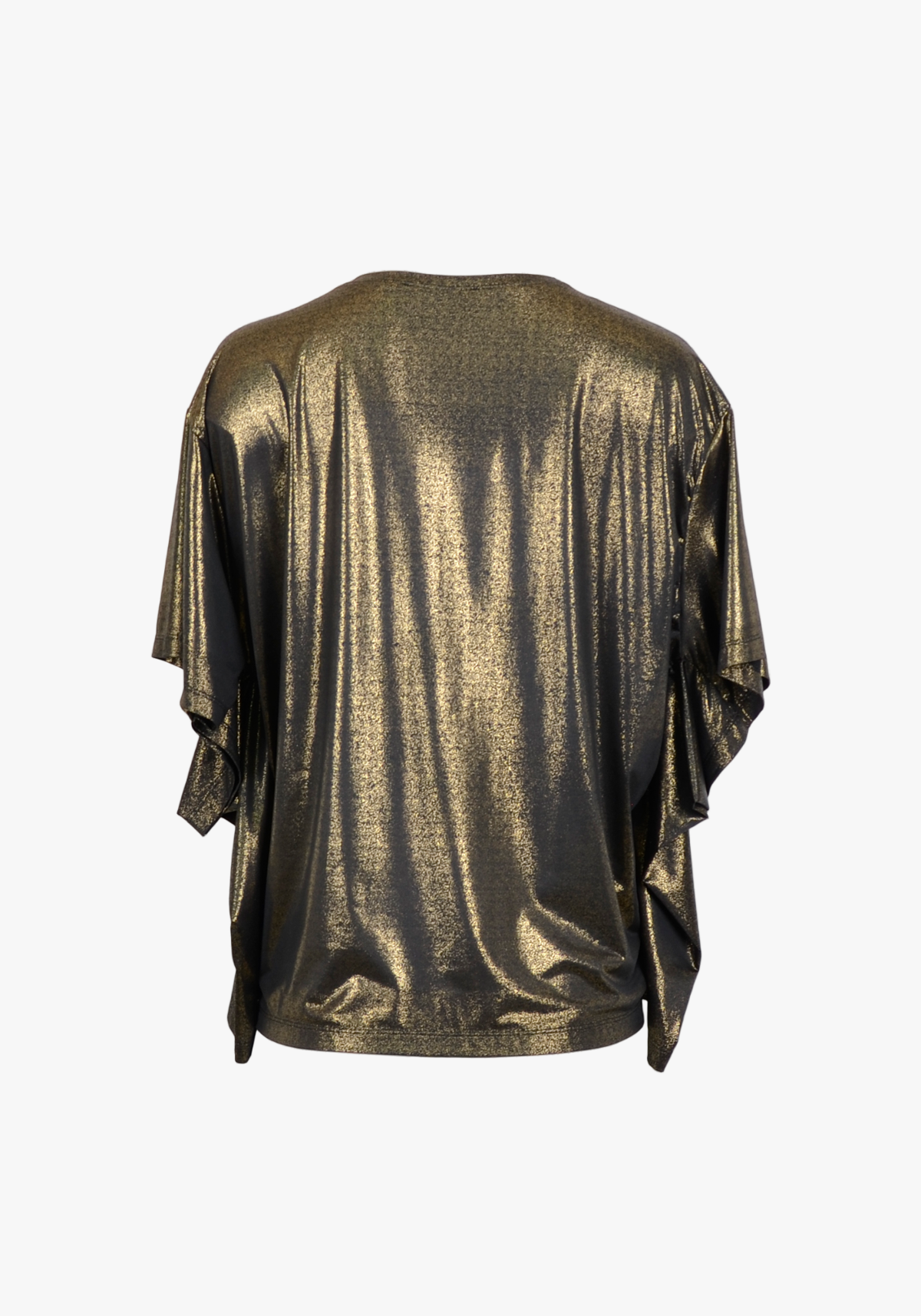 Signature butterfly sleeve top in Metallic Gold Jersey