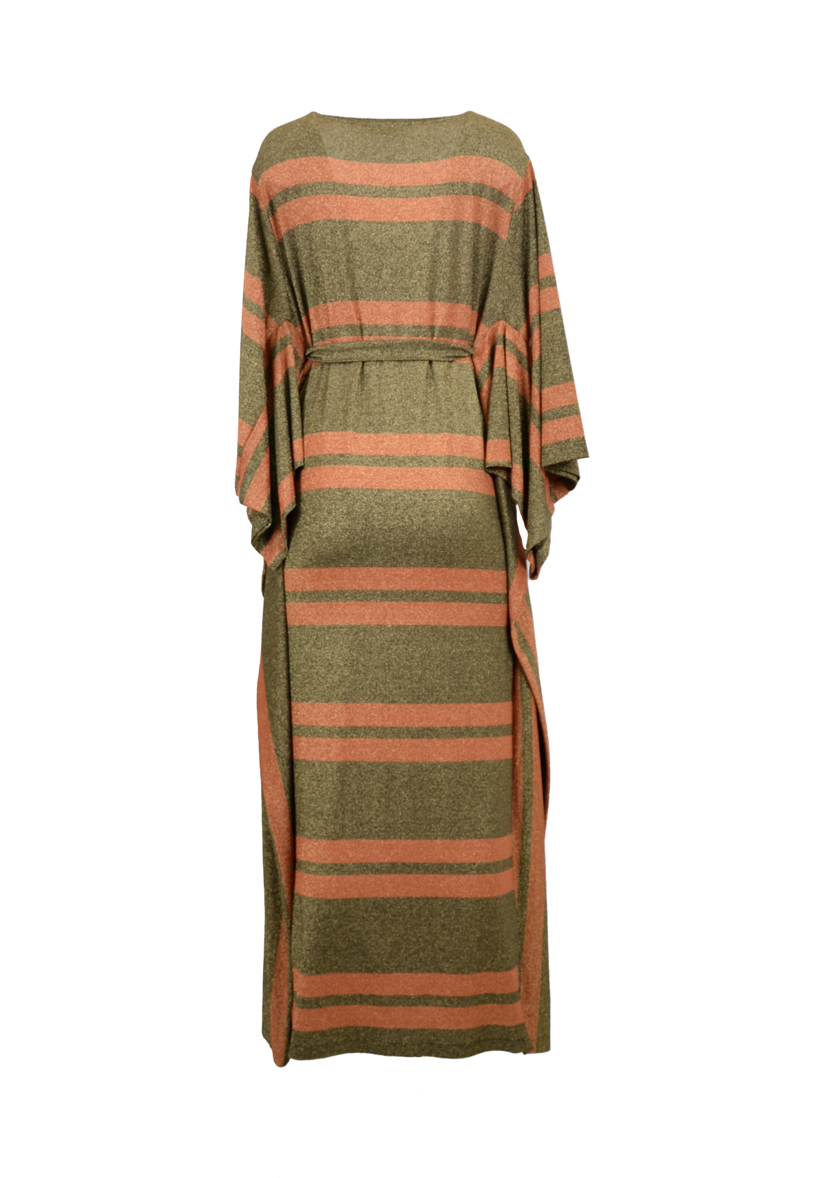 Metallic Jersey Lurex Dress – Subtle Stripe with Butterfly Sleeves
