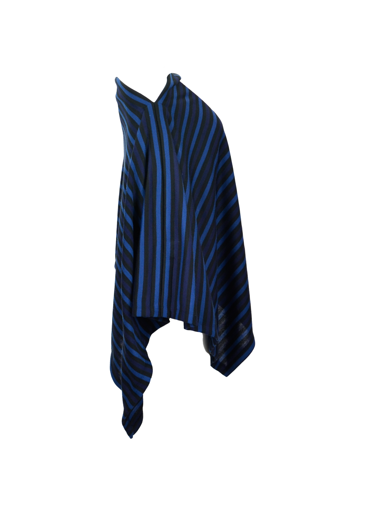 Striped Wool–Cotton Versatile Cape