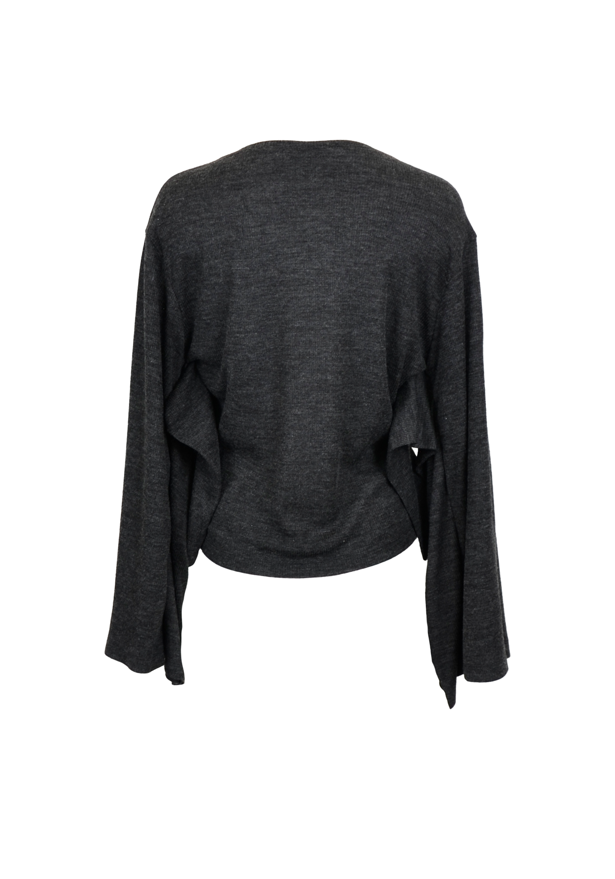Signature Charcoal Grey Ribbed top with Butterfly Sleeves