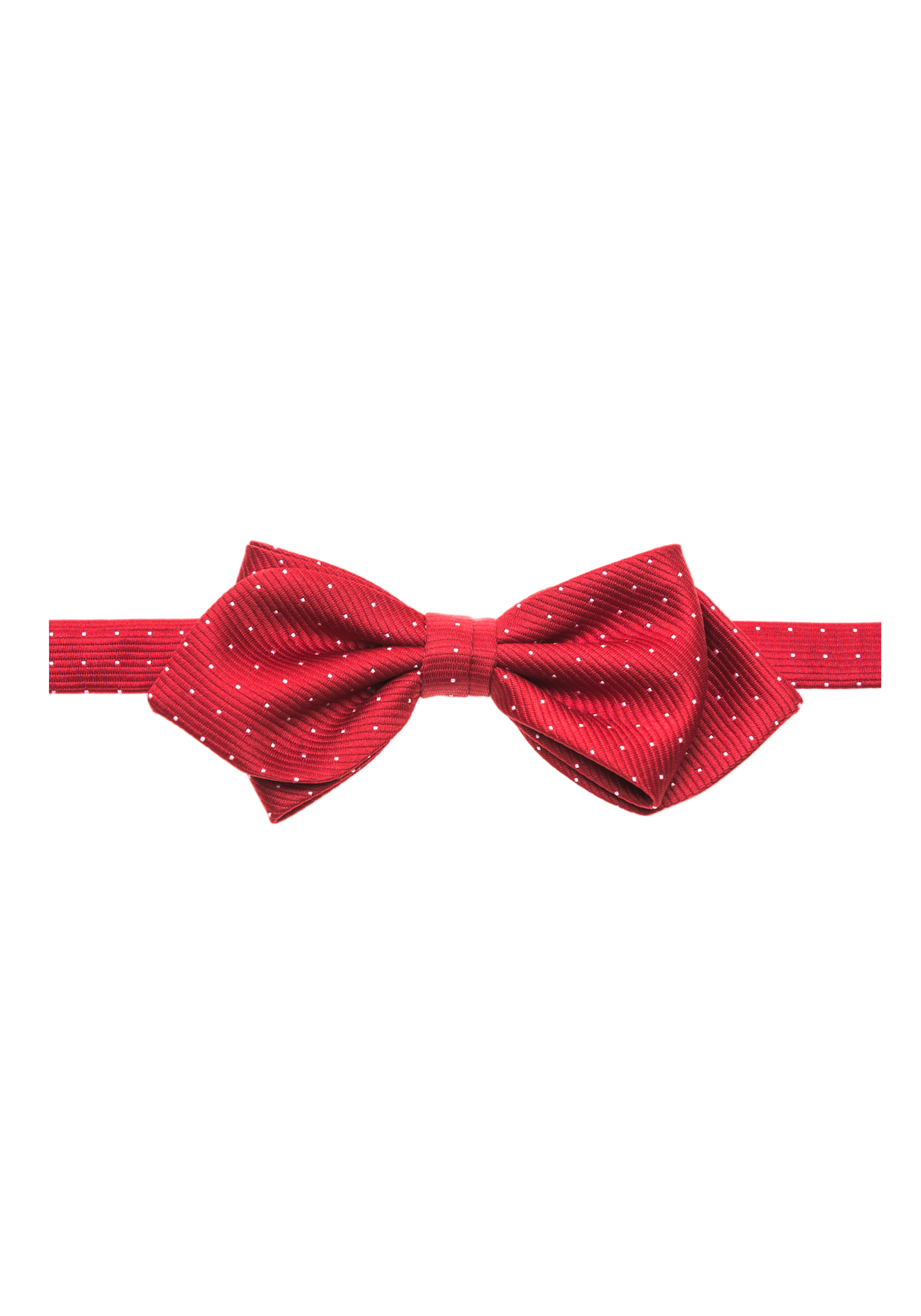 Silk Diamond Point Bow Tie – Red with White Polka Dots