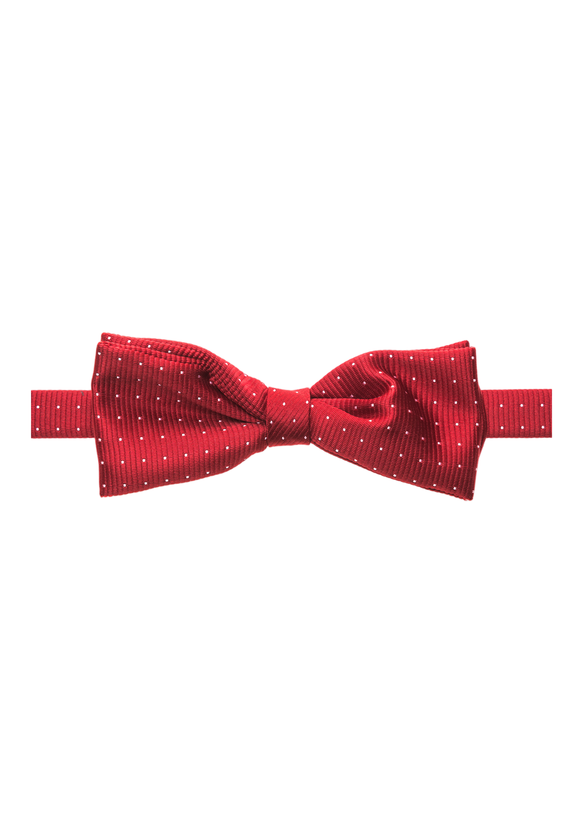 Twisted Silk Bow Tie - Red with White Polka Dots