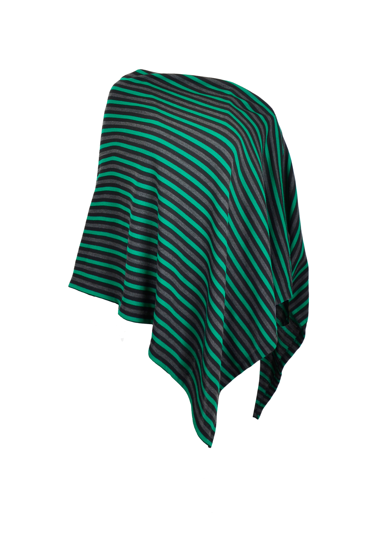 Striped Wool–Cotton Versatile Cape