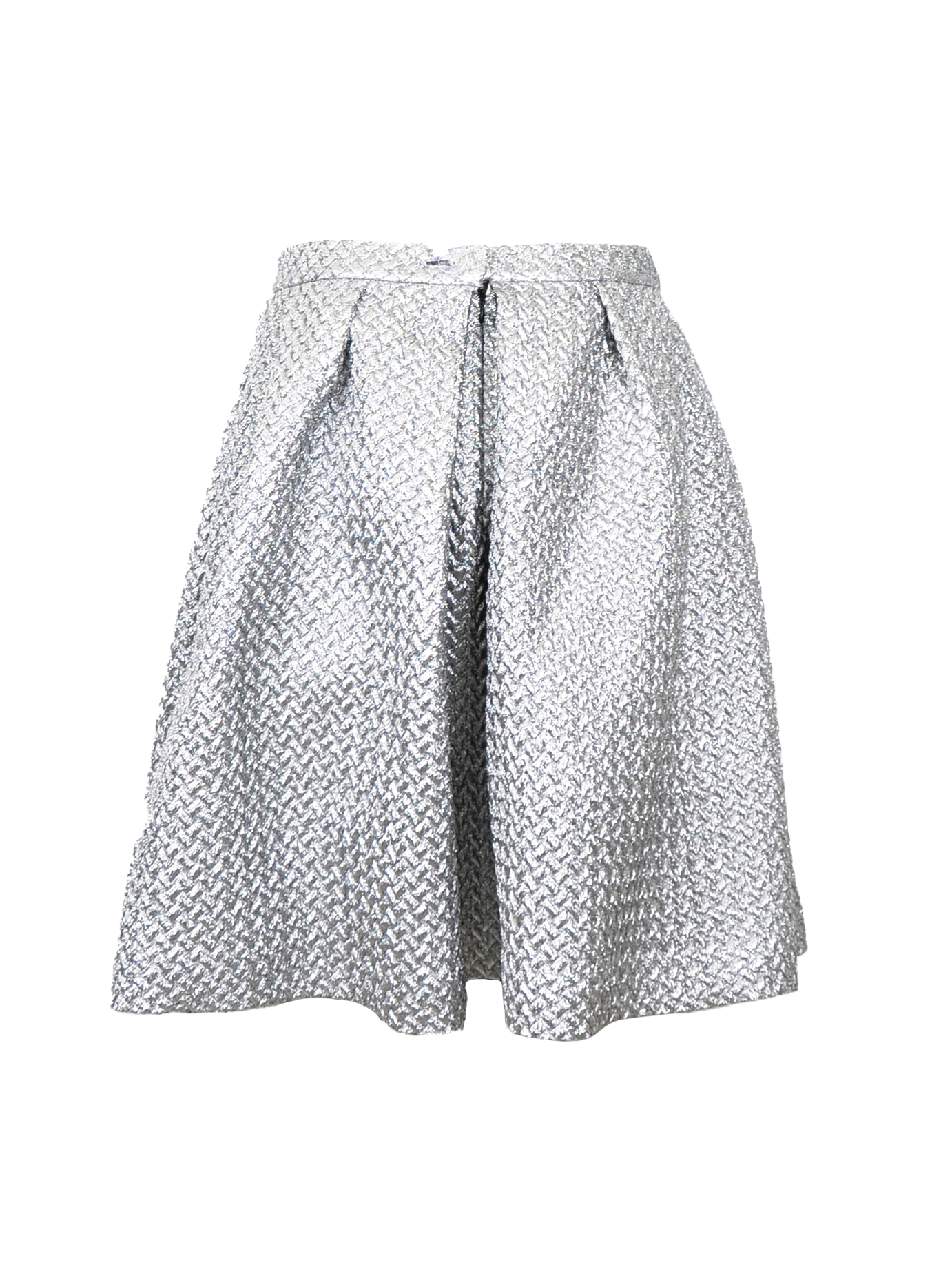 Silver Metallic Bullion Thread Skirt – Chevron 3D Surface