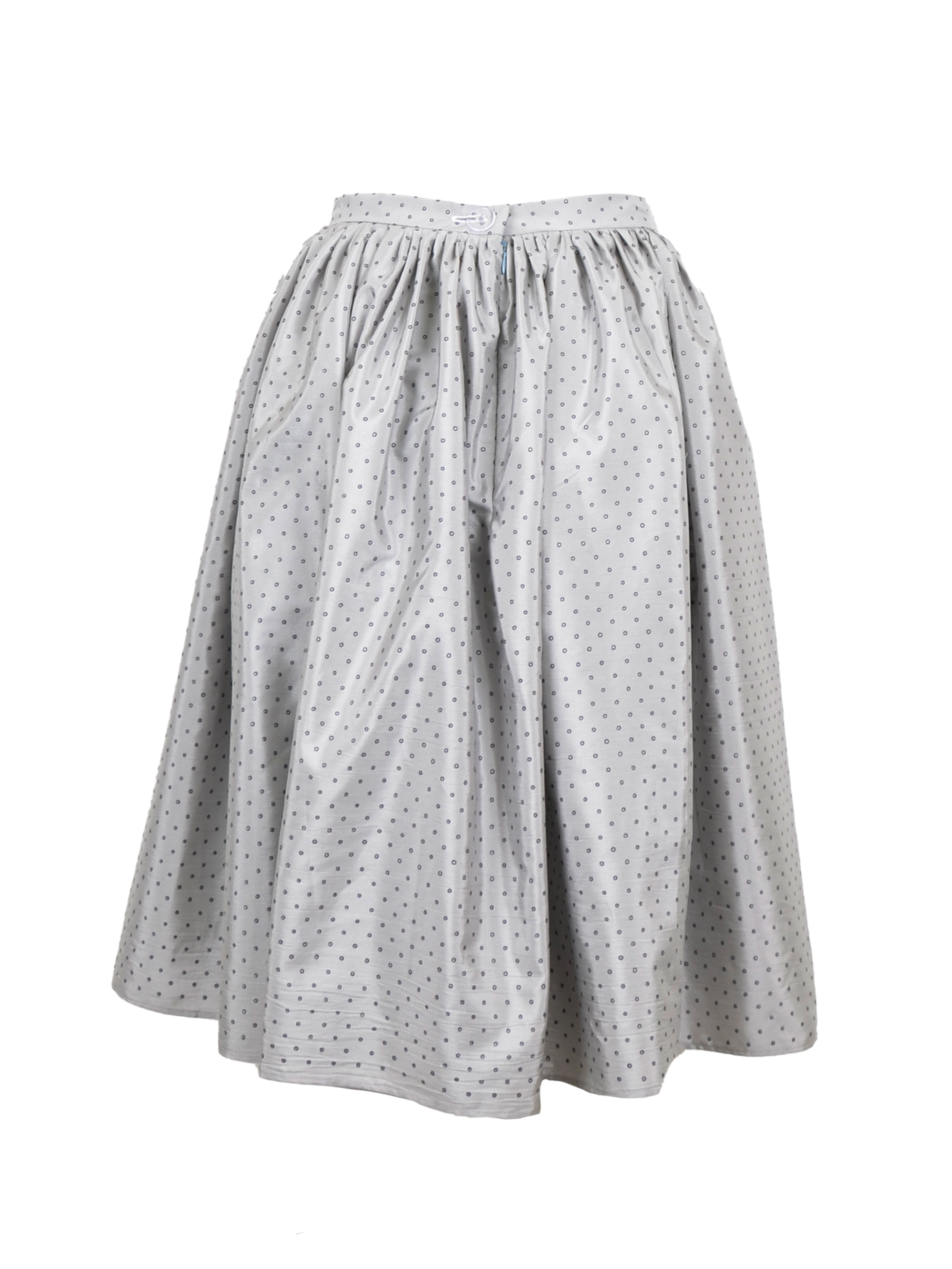Silver Grey Silk Polka Dot Skirt