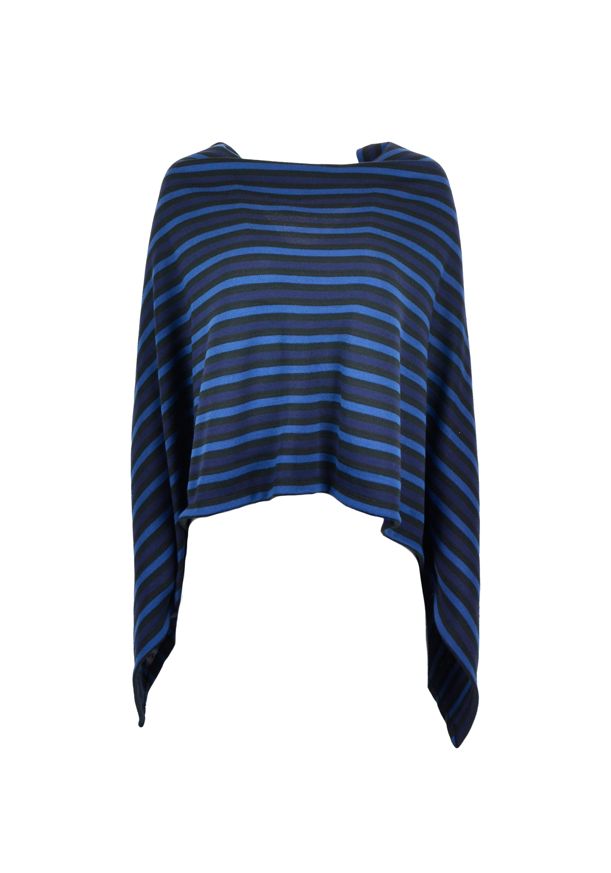 Striped Wool–Cotton Versatile Cape