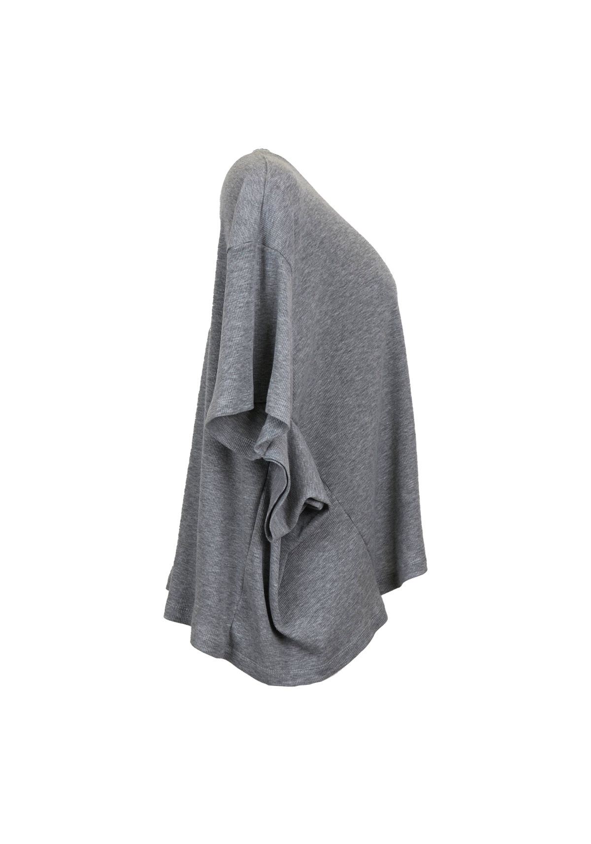 Signature Dove Grey Ribbed top with Butterfly Sleeves