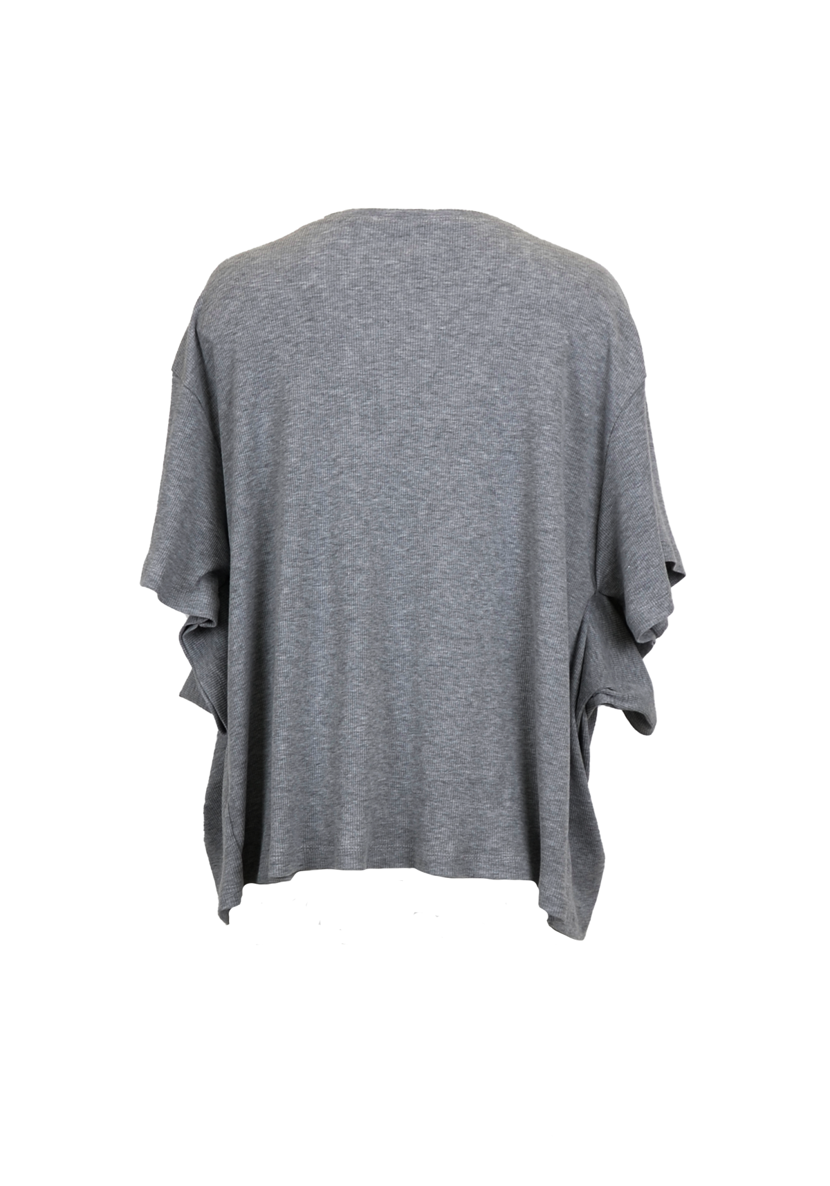Signature Dove Grey Ribbed top with Butterfly Sleeves