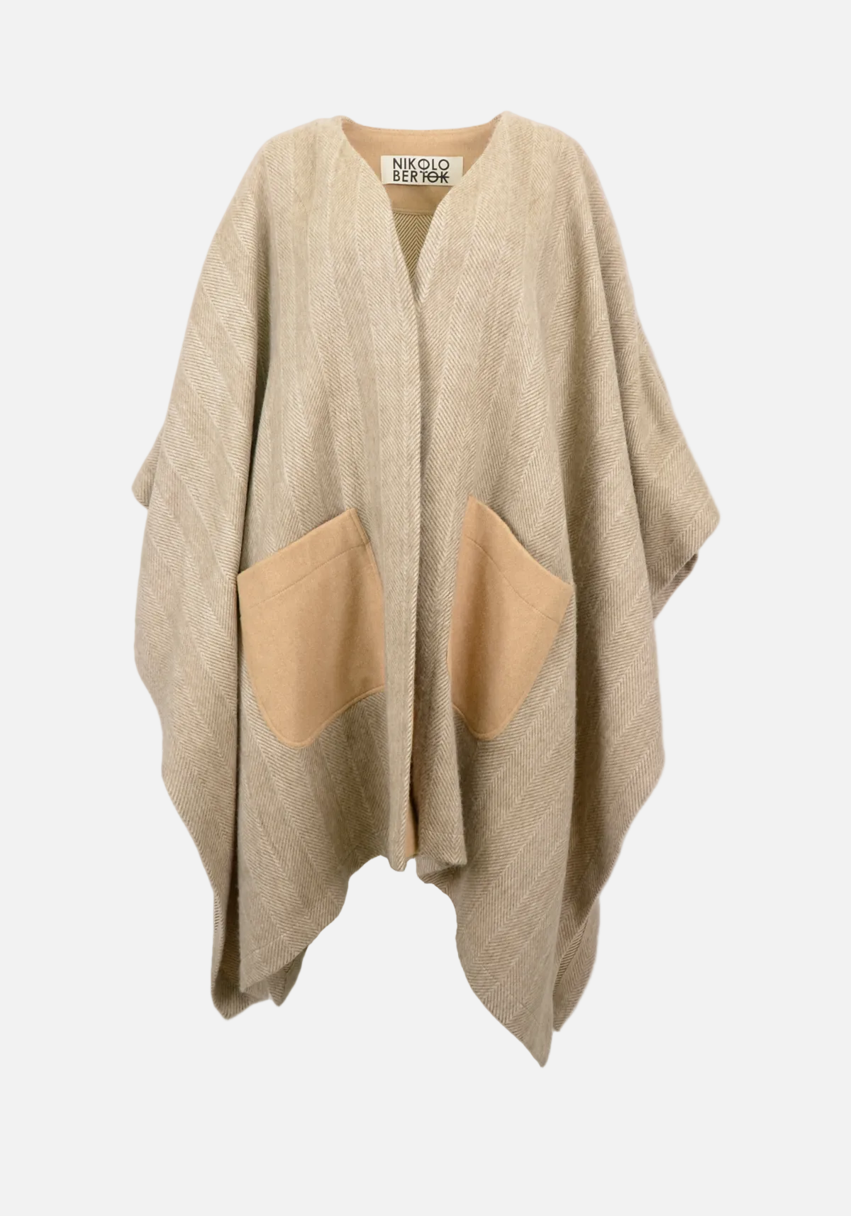 Cashmere Herringbone Contrast Overcoat