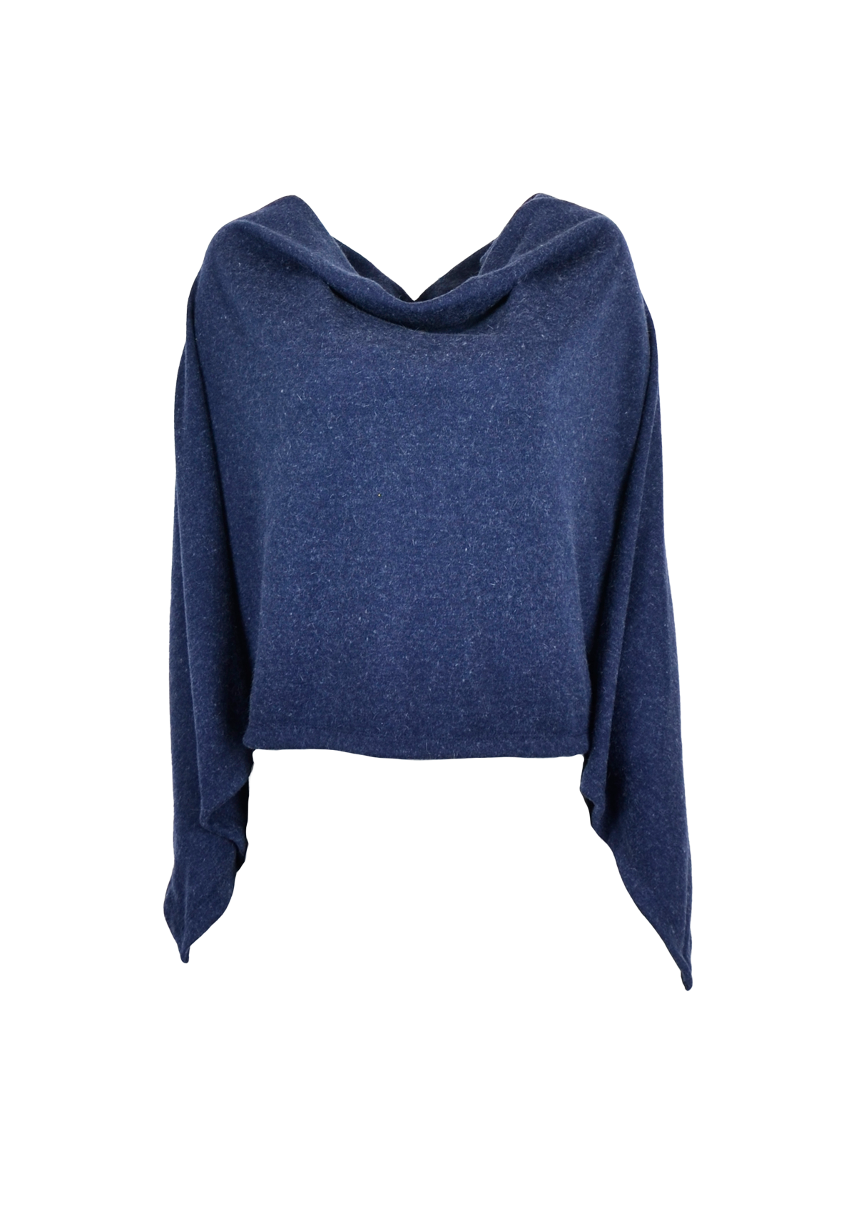 Midnight Blue Wool-Alpaca Versatile Cape