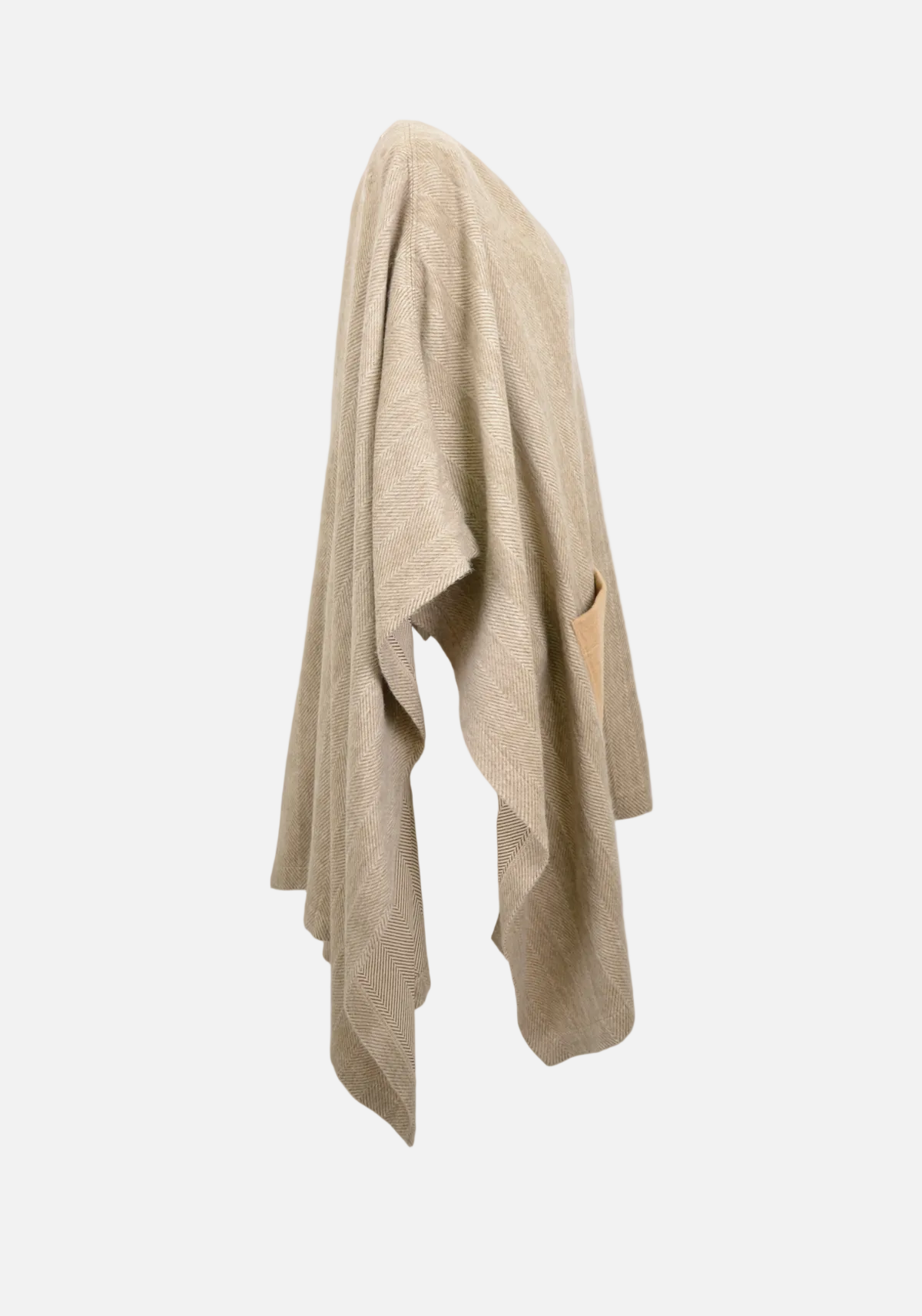 Cashmere Herringbone Contrast Overcoat