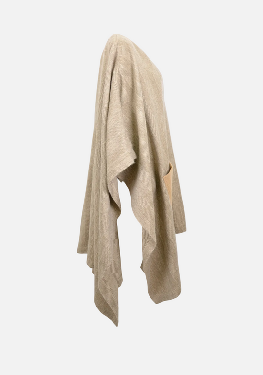 Cashmere Herringbone Contrast Overcoat