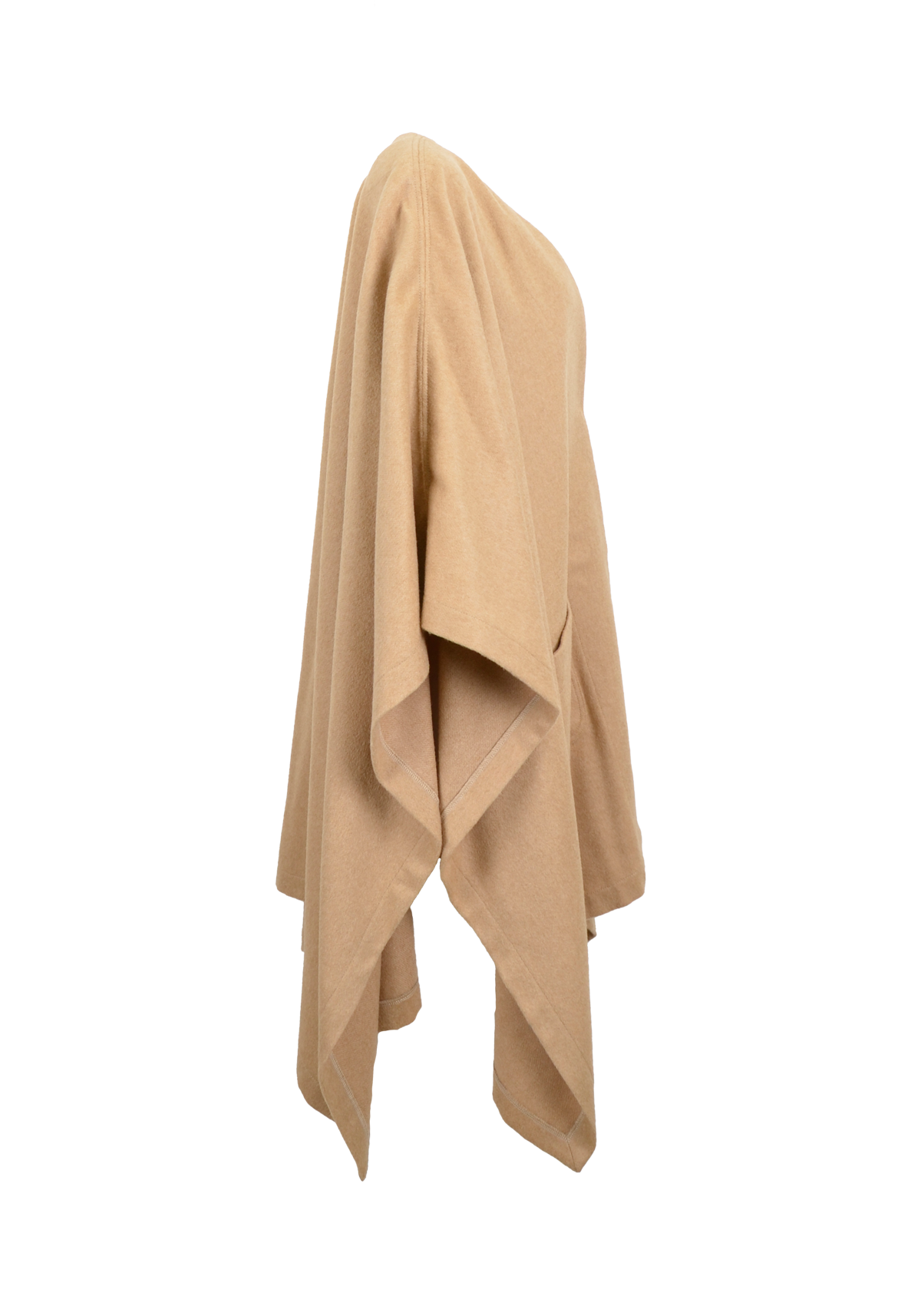Cashmere Poncho Overcoat – Camel Beige