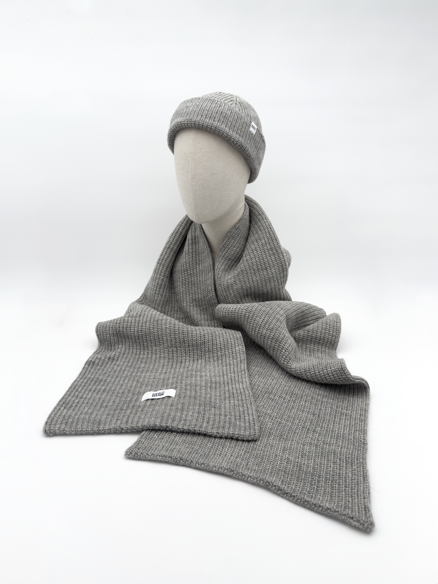 Merino Wool Beanie Hat In Dove Grey