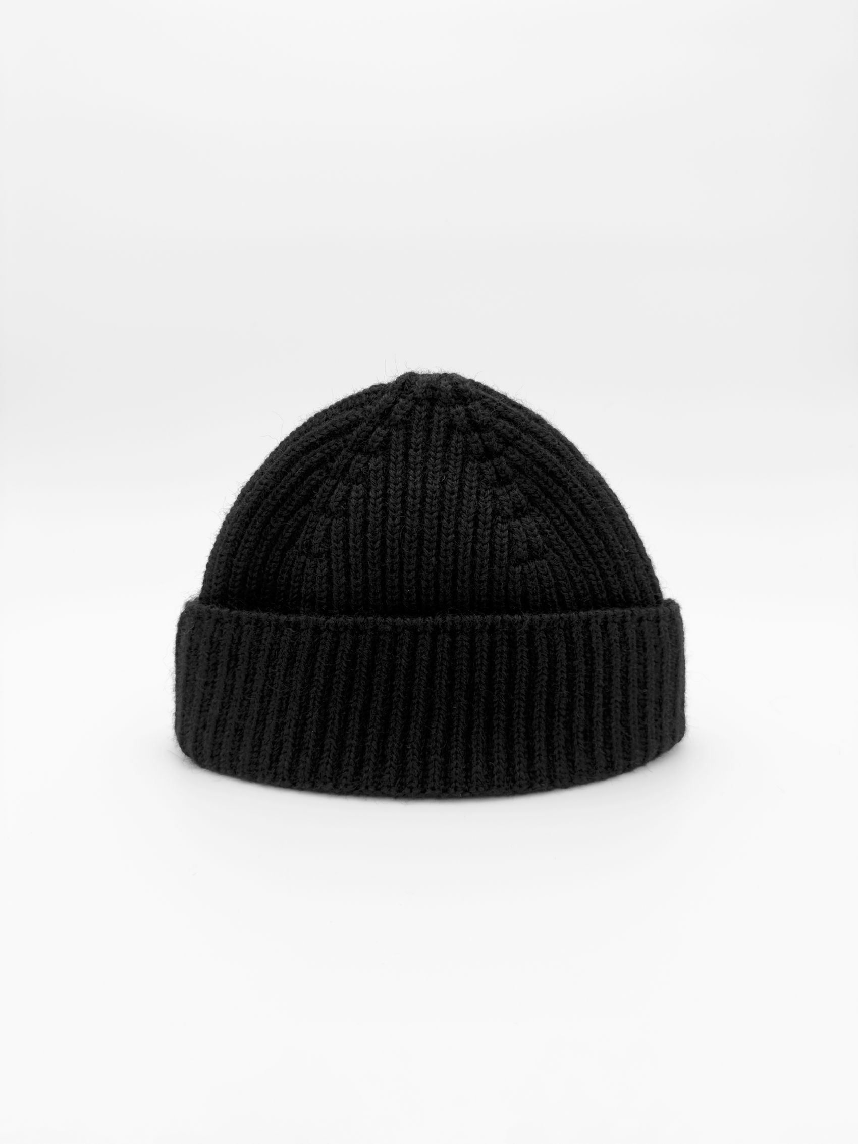 Wool Beanie Hat In Black