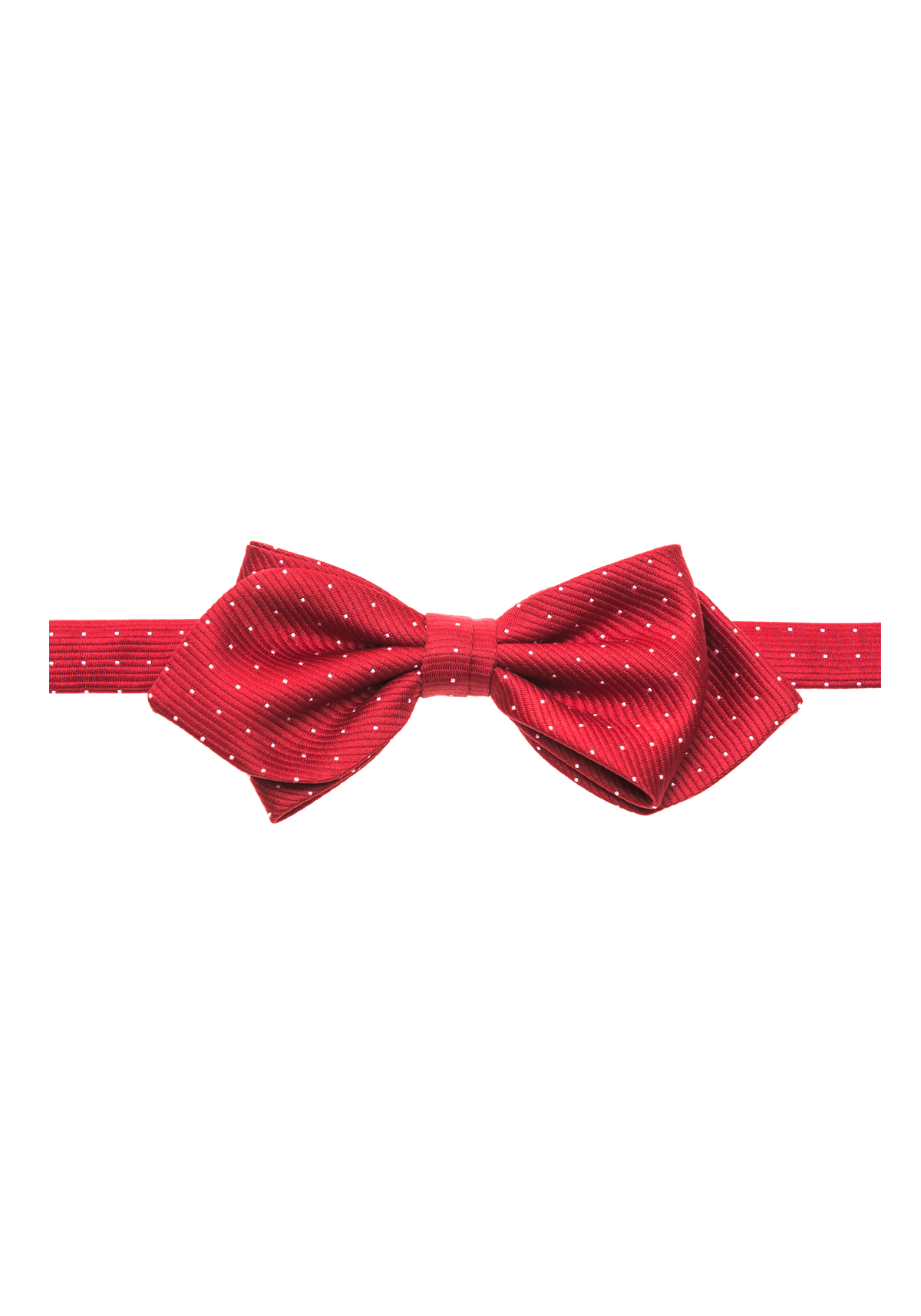 Silk Diamond Point Bow Tie – Red with White Polka Dots
