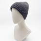Wool Beanie Hat In Speckled Grey