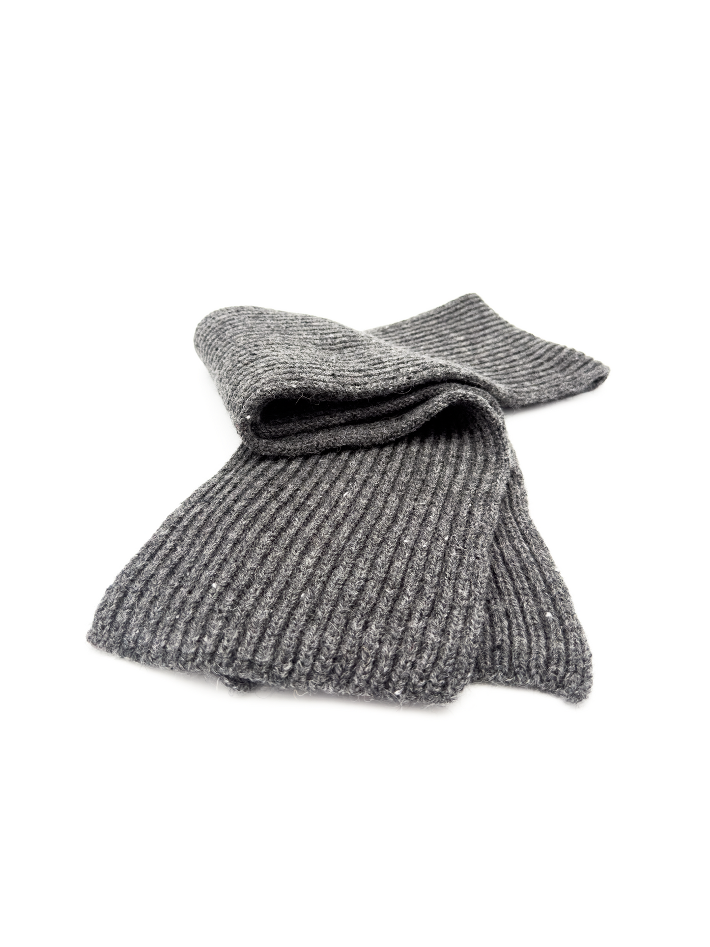 Wool Scarf In Speckled Grey