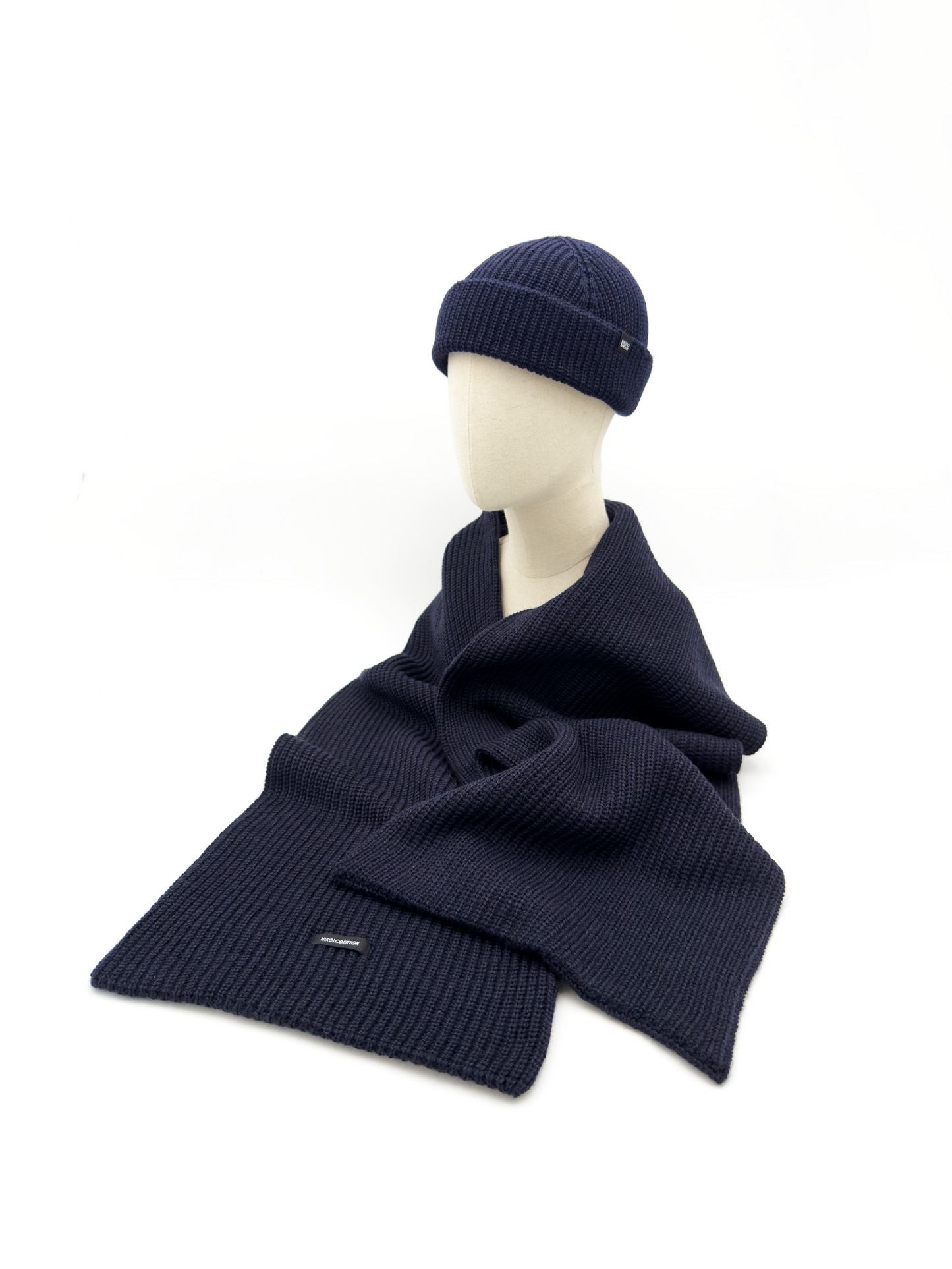 Merino Wool Scarf In Midnight Blue