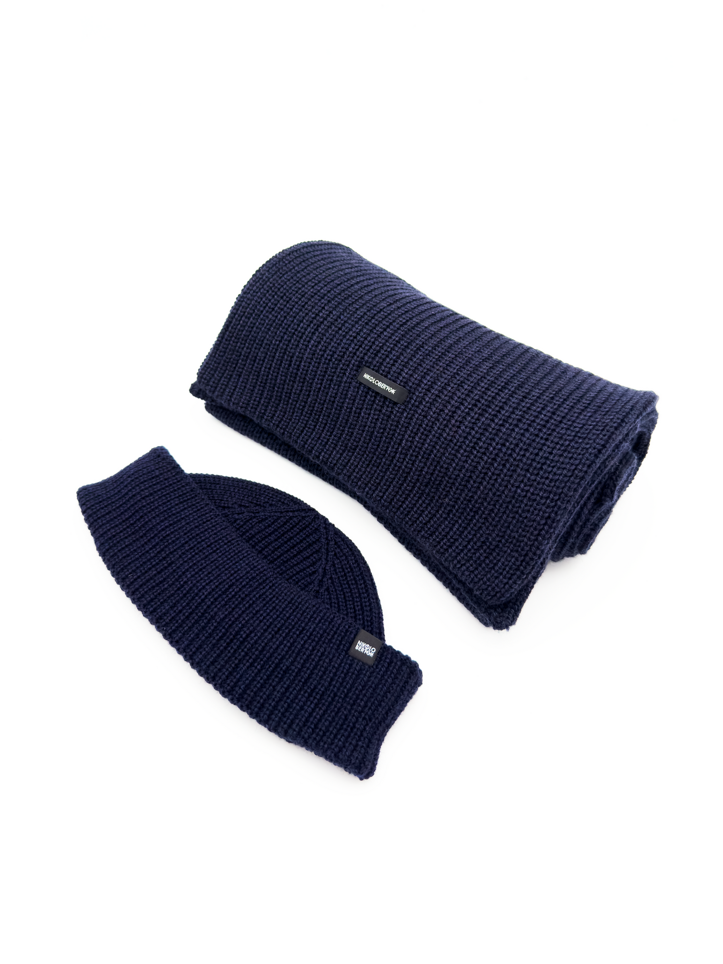 Merino Wool Scarf In Midnight Blue