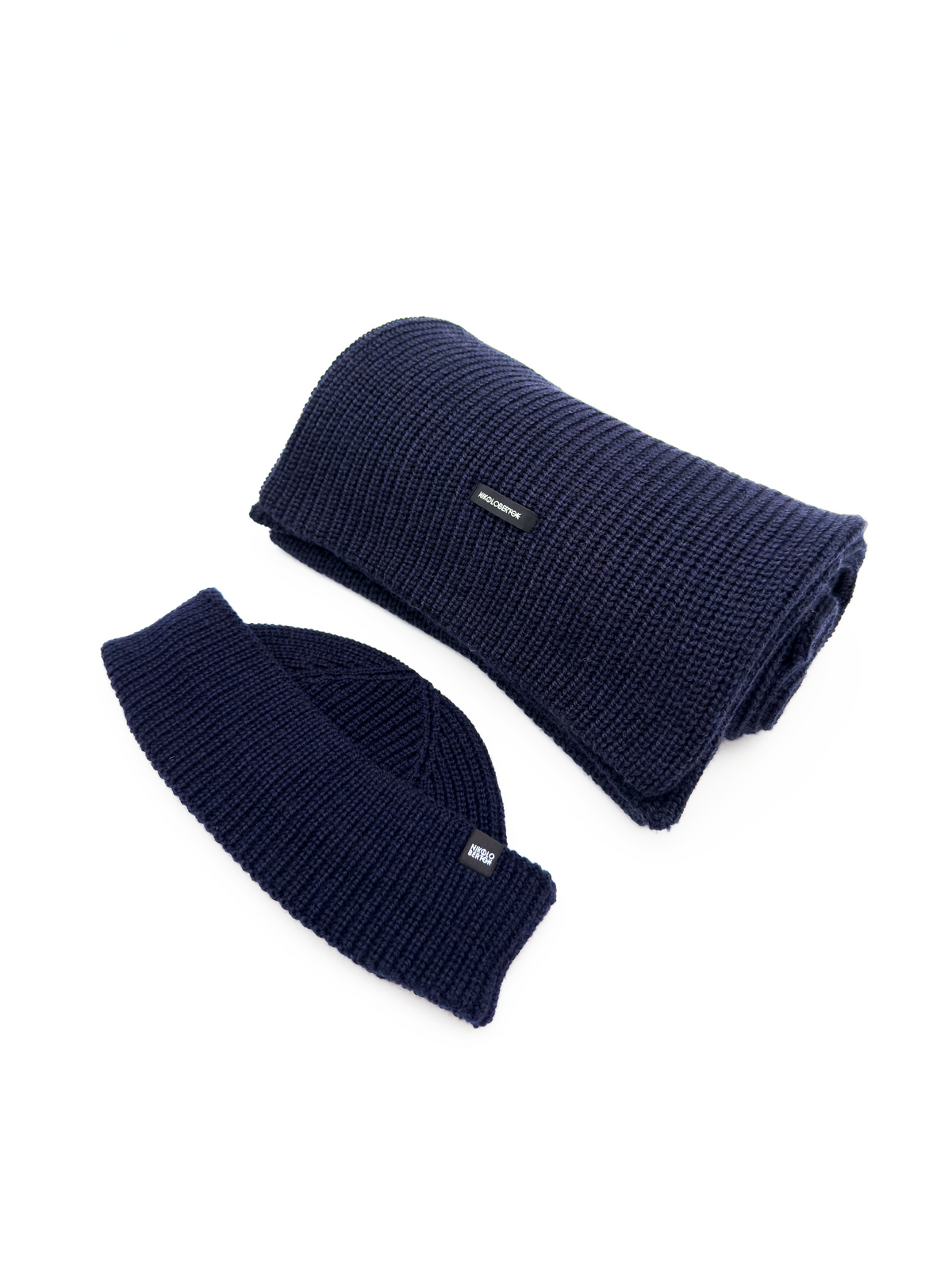 Merino Wool Scarf In Midnight Blue