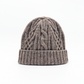 Wool Cable Knit Beanie Hat In Natural Oat