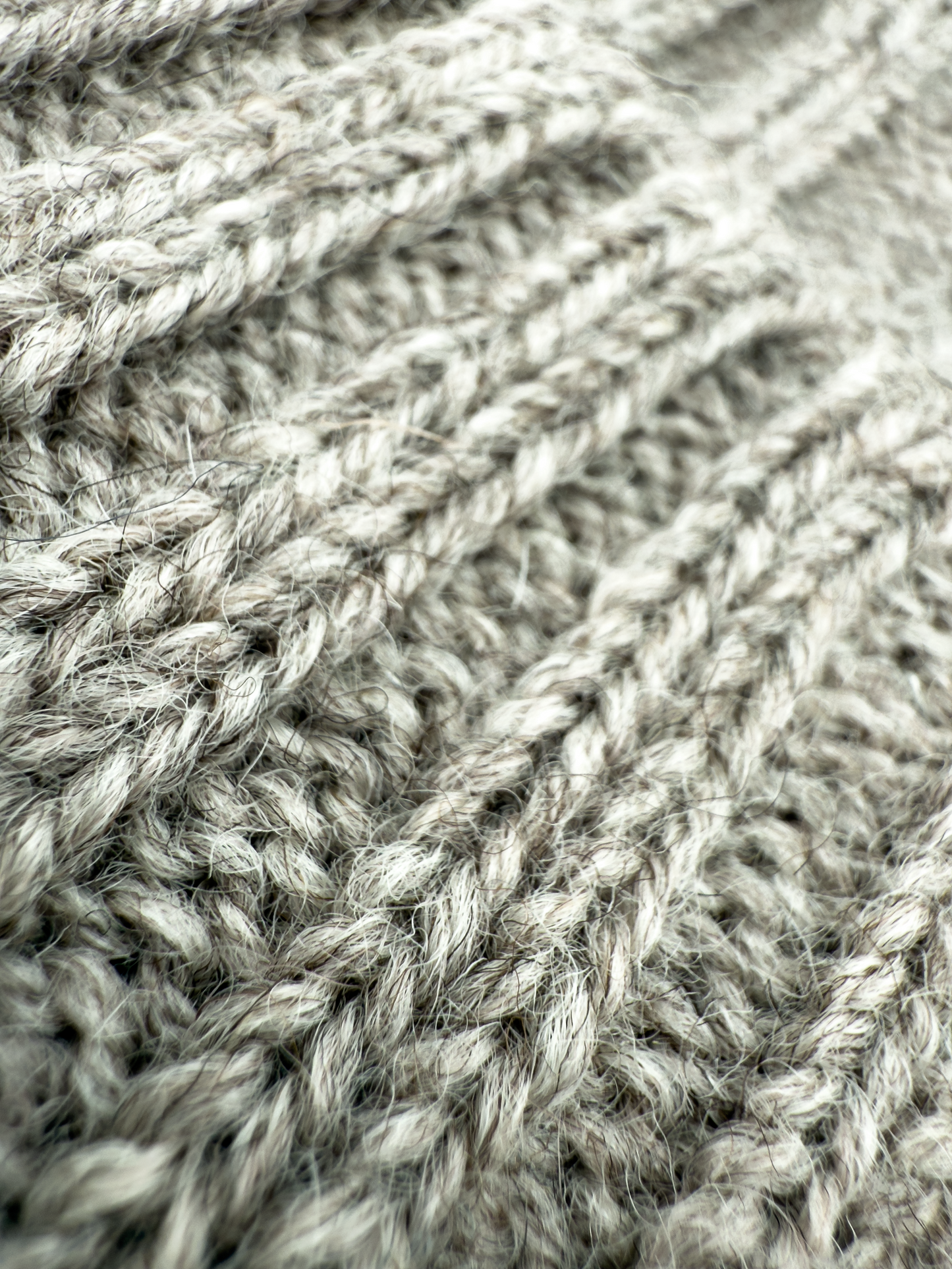 Wool Cable Knit Beanie Hat In Natural Oat