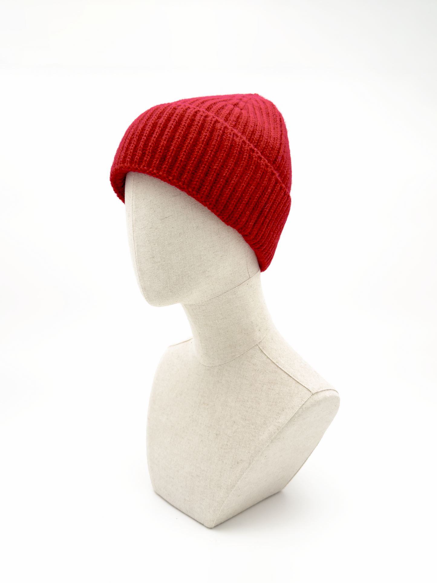Wool Beanie Hat In Cardinal Red