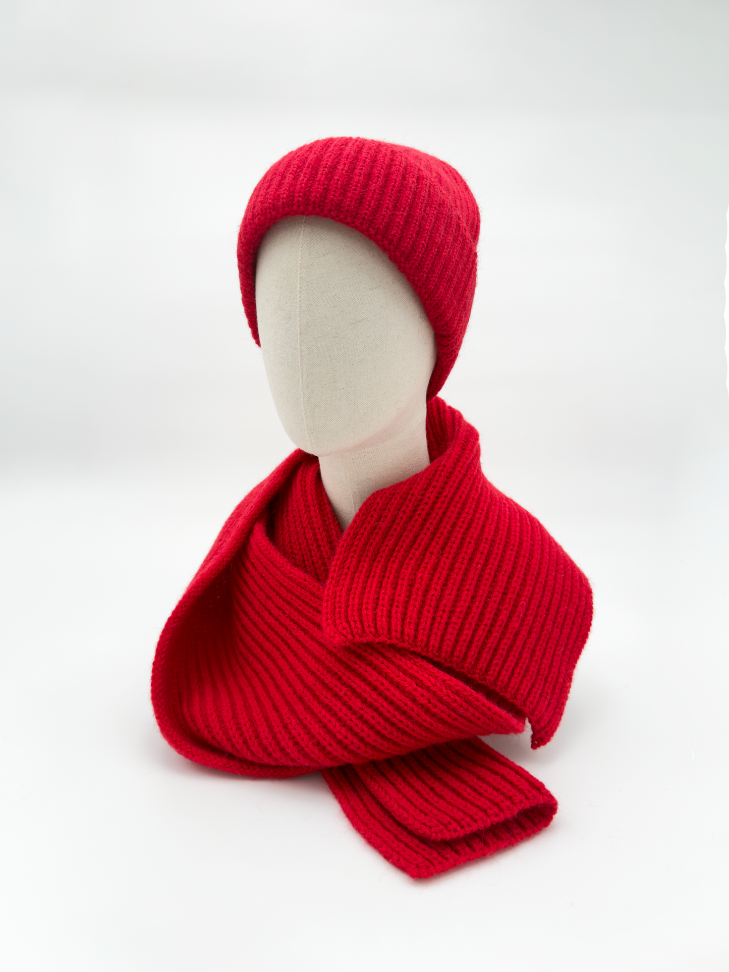 Wool Beanie Hat In Cardinal Red