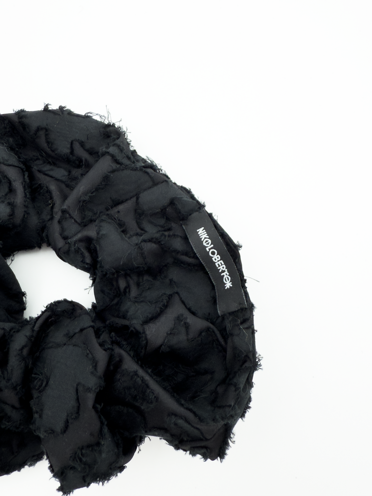 Scrunchie In Black Devore