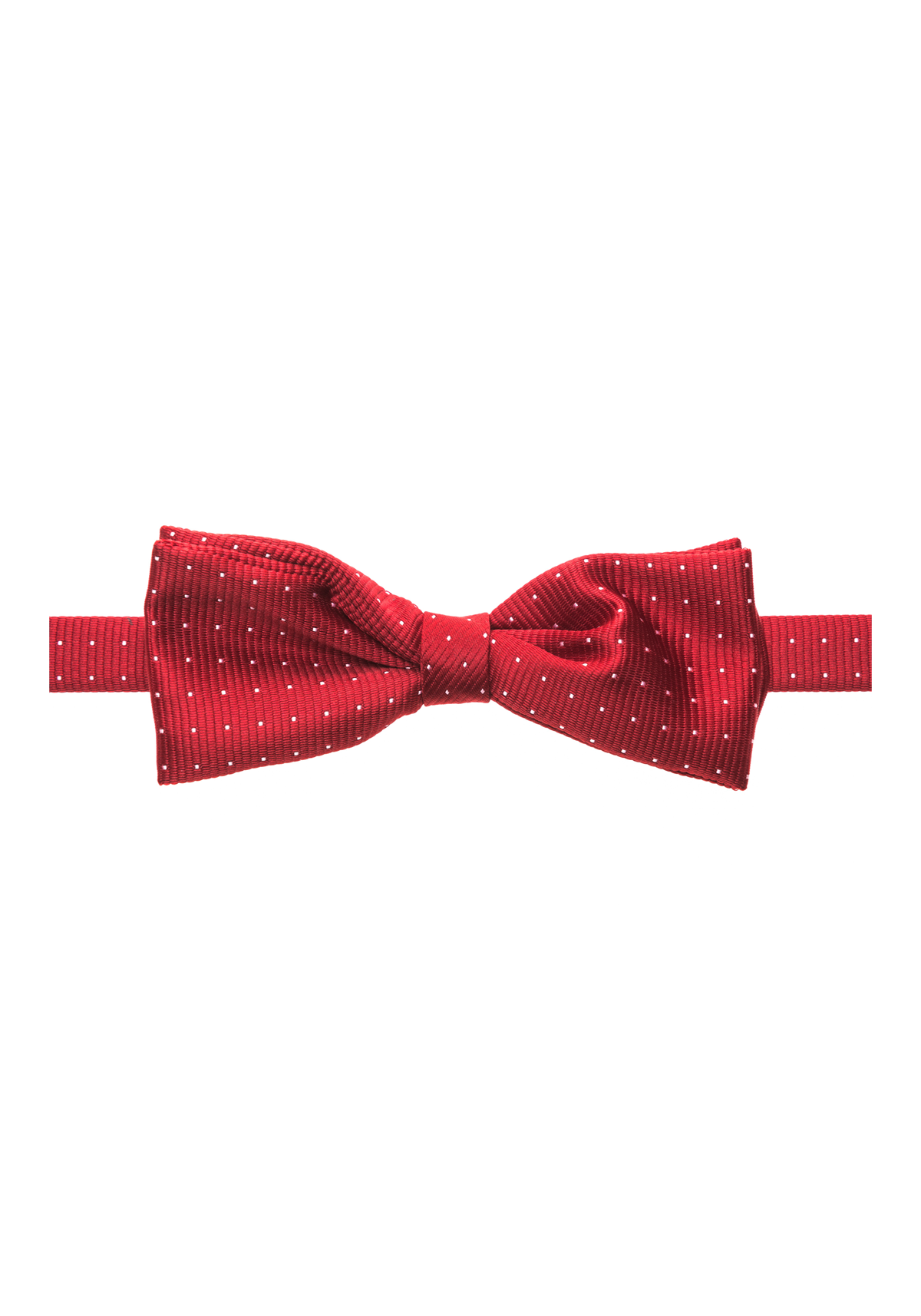 Twisted Silk Bow Tie - Red with White Polka Dots