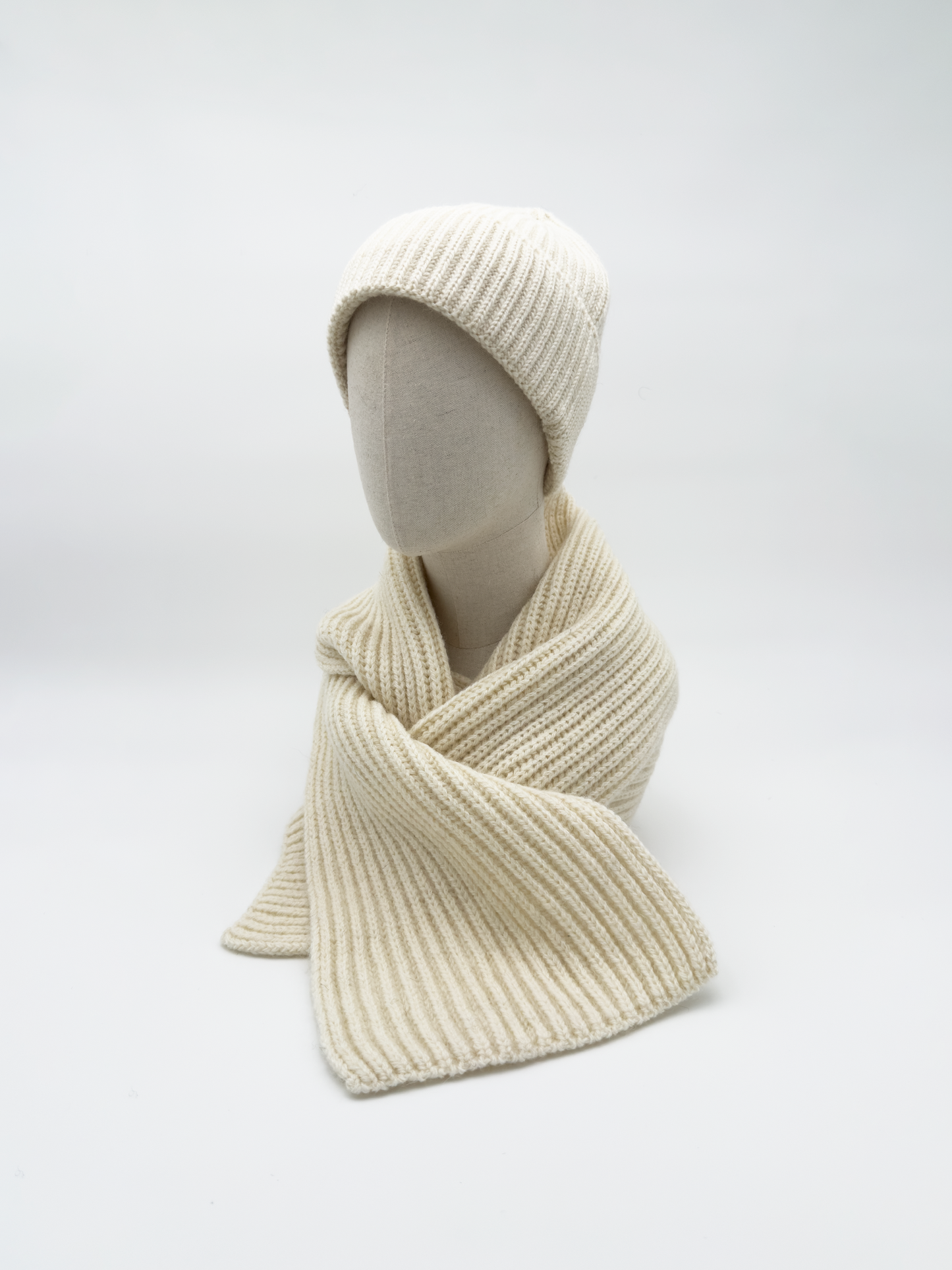 Wool Beanie Hat In Alabaster
