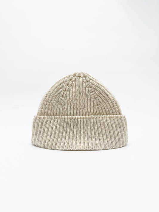 Wool Beanie Hat In Alabaster